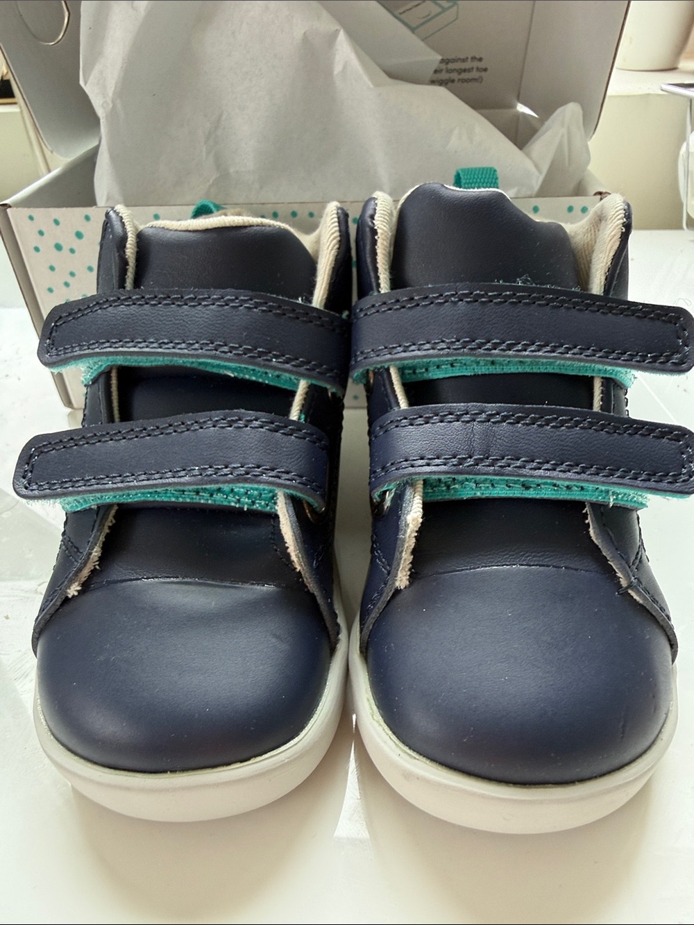 Ten little Navy everyday High Top Velcro Baby Walker Shoes new in box